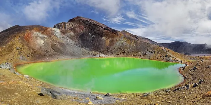 Framed Print : Green sulphurous Emerald Lakes and volcanio Mt Tongariro Framed Print : Green sulphurous Emerald Lakes and volcanio Mt Tongariro