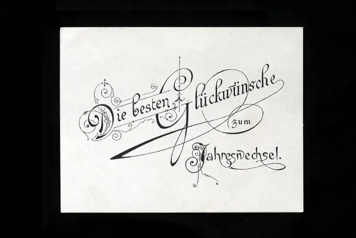 Framed Print : Greeting card around 1900, original size 11
