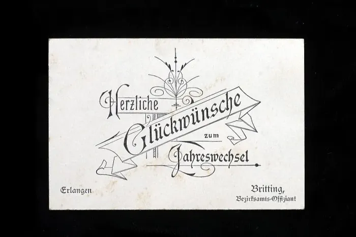 Framed Print : Greeting card around 1900, original size 11