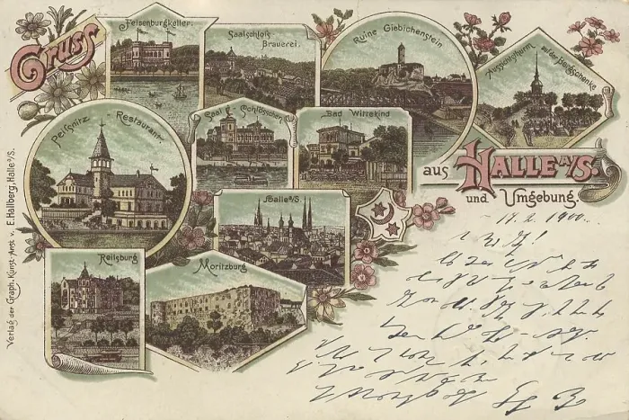 Framed Print : Greeting from Halle an der Saale Framed Print : Greeting from Halle an der Saale