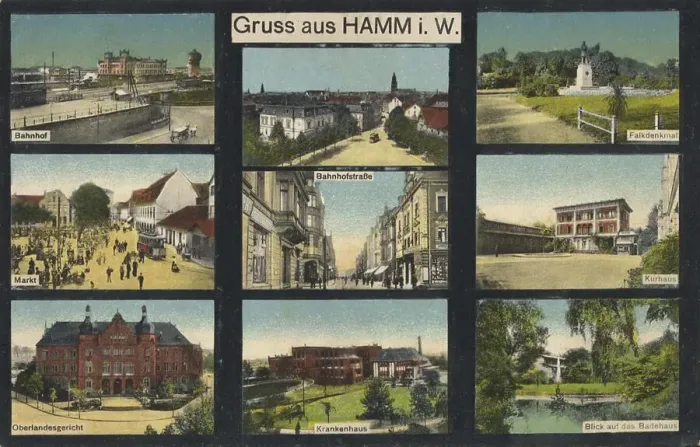 Framed Print : Greeting from Hamm in North Rhine-Westphalia