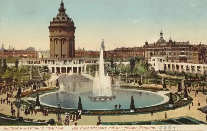 Framed Print : Greeting from Mannheim, Friedrichsplatz