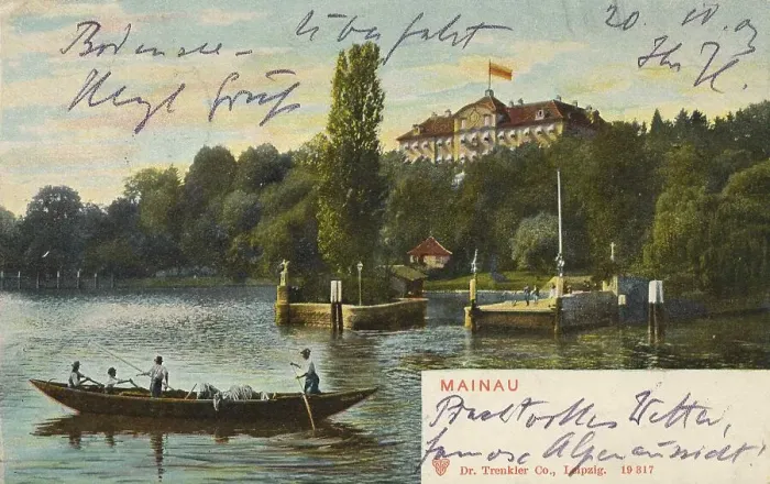 Framed Print : Greetings from the island of Mainau in Lake Constance