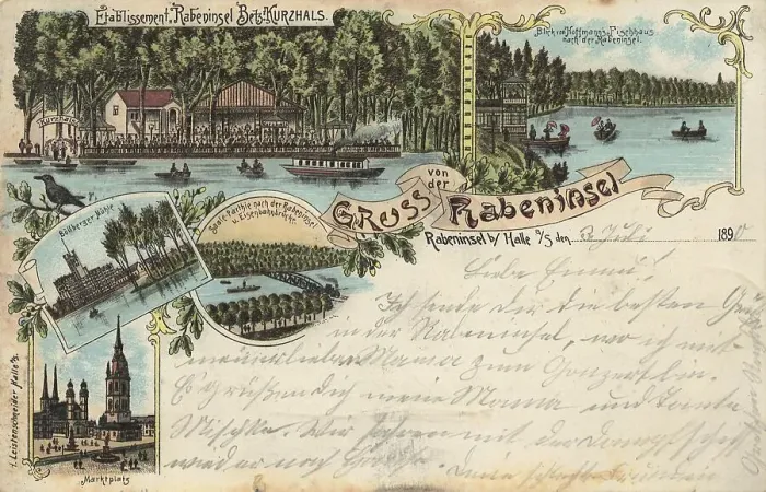 Framed Print : Greetings from Rabeninsel near Halle an der Saale