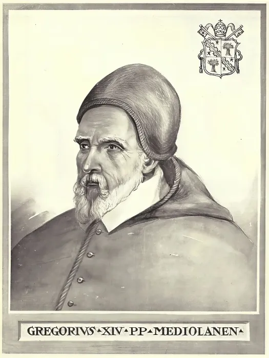 Framed Print : Gregory XIV (born 11 February 1535 in Somma Lombardo)