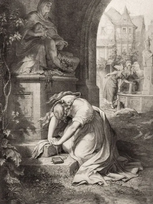 Framed Print : Gretchen calls Our Lady of Sorrows to help her Framed Print : Gretchen calls Our Lady of Sorrows to help her