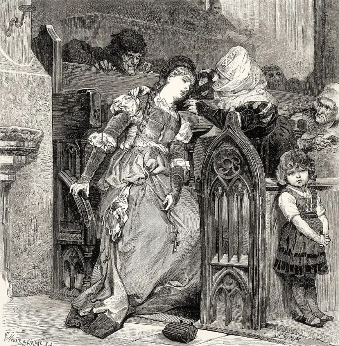 Framed Print : Gretchen with the Evil-Spirit, first part of the tragic play Faust by Johann Wolfgang von Goethe