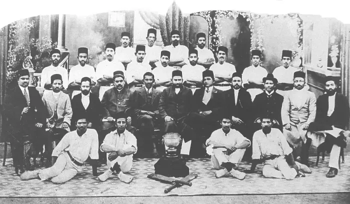 Framed Print : Greyville Cricket Club, Durban, South Africa, Seated fourth from left: Parsee Rustomjee next to Mahatma Gandhi, Africa