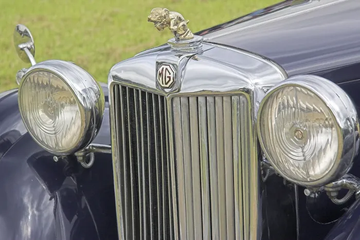 Framed Print : Front Grill Vintage MG Sports Car