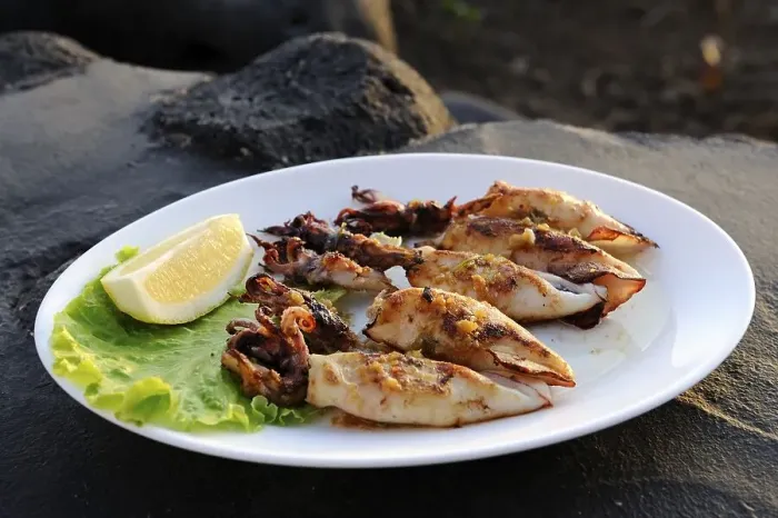 Framed Print : Grilled calamari, La Palma, Canary Islands Framed Print : Grilled calamari, La Palma, Canary Islands