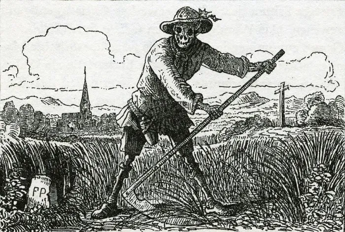 Framed Print : The Grim Reaper, drawing by Count Franz Pocci Framed Print : The Grim Reaper, drawing by Count Franz Pocci