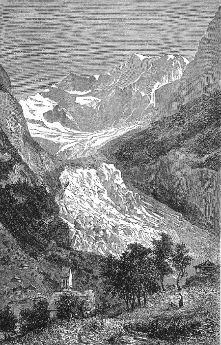 Framed Print : The Grindelwald glacier in Switzerland in 1880