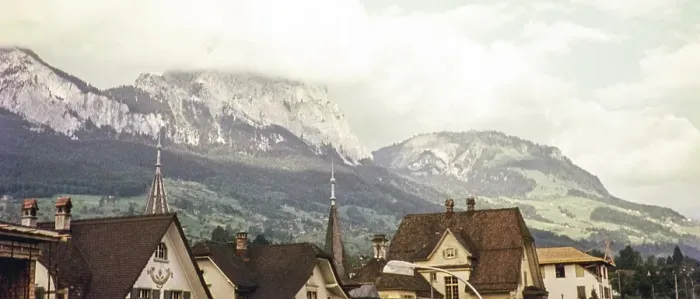 Framed Print : Grosser Mythen Mountain peak, Schwyz, Canton of Schwyz, Switzerland, Europe, 1959, Europe