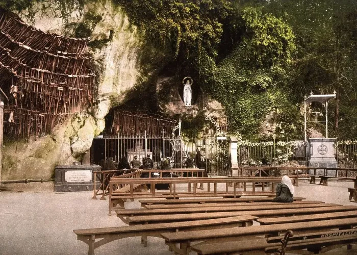 Framed Print : The Grotto of Massabielle, the destination of the Lourdes pilgrims