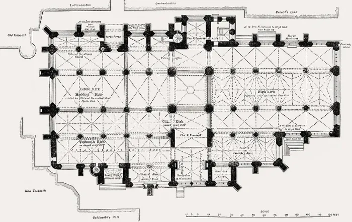 Framed Print : Ground plan of St Giles Cathedral prior to 1829 Framed Print : Ground plan of St Giles Cathedral prior to 1829