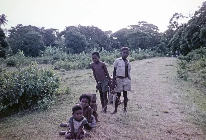 Framed Print : A group of children in a rural area near Fort George, Trinidad, around 1962