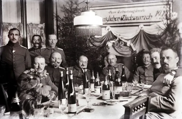 Framed Print : Group of German officers at birthday celebration