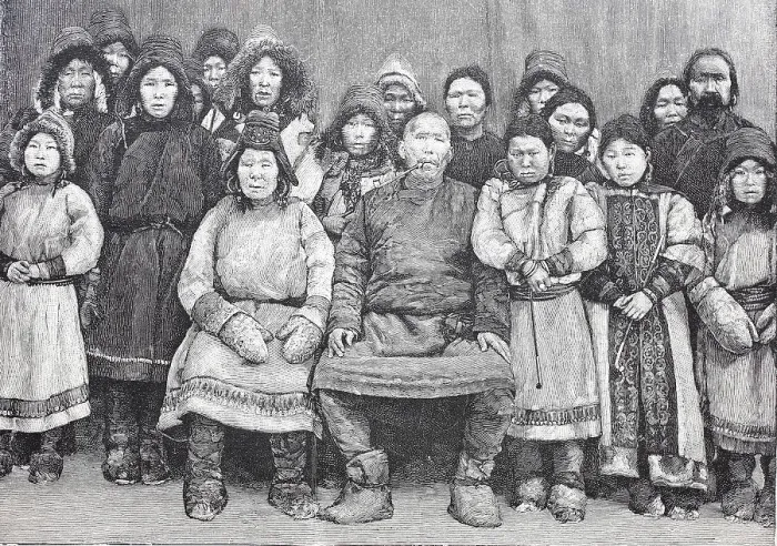 Framed Print : Group of Nanai people, also Golds Framed Print : Group of Nanai people, also Golds