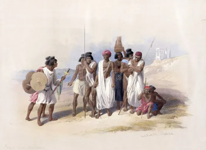 Framed Print : Group of Nubians in Wady Kardasey