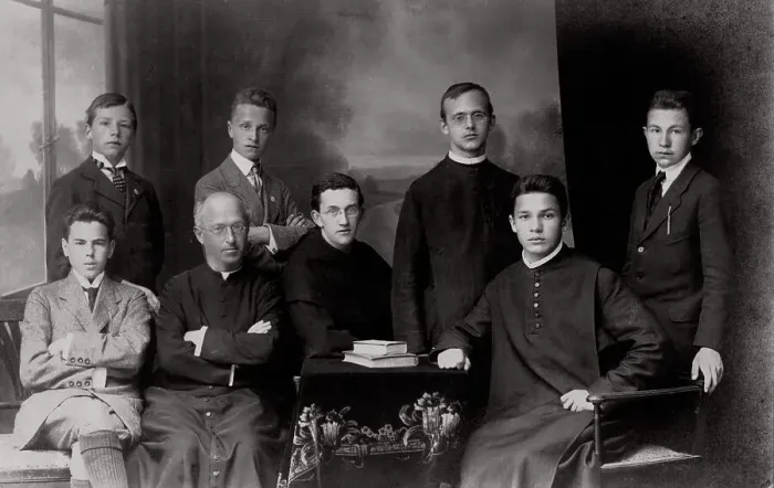 Framed Print : Group portrait of young men and priests