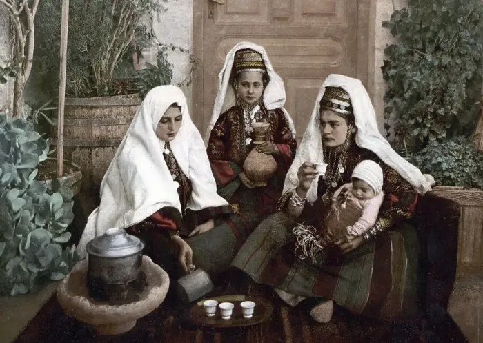 Framed Print : Group of woman from Bethlehem, Holy Land