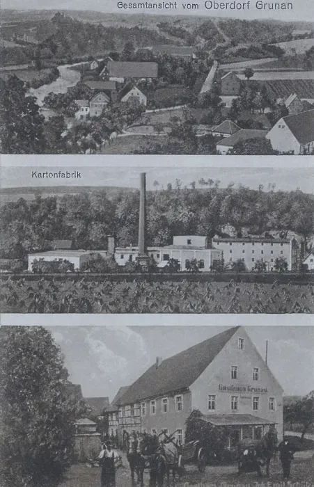 Framed Print : Grunan, Grunau, Oberdorf und Kartonfabrik