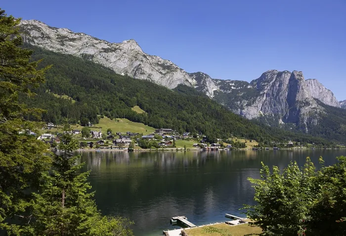 Framed Print : Grundlsee with village Grundlsee