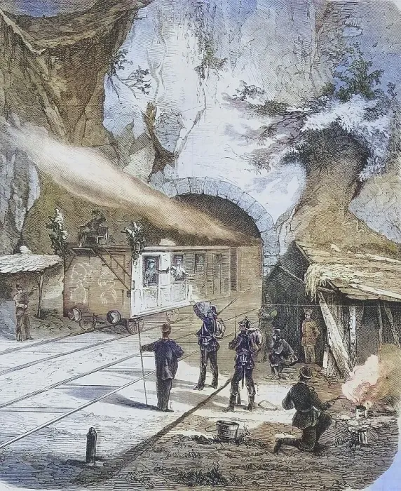 Framed Print : Guarding the railway tunnel at Saarburg by Prussian troops