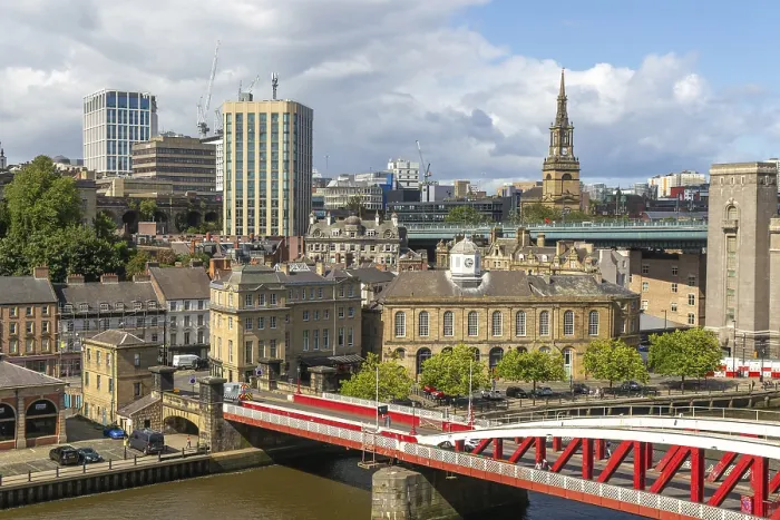 Framed Print : Guildhall Sandhill Swing Bridge from High Level bridge