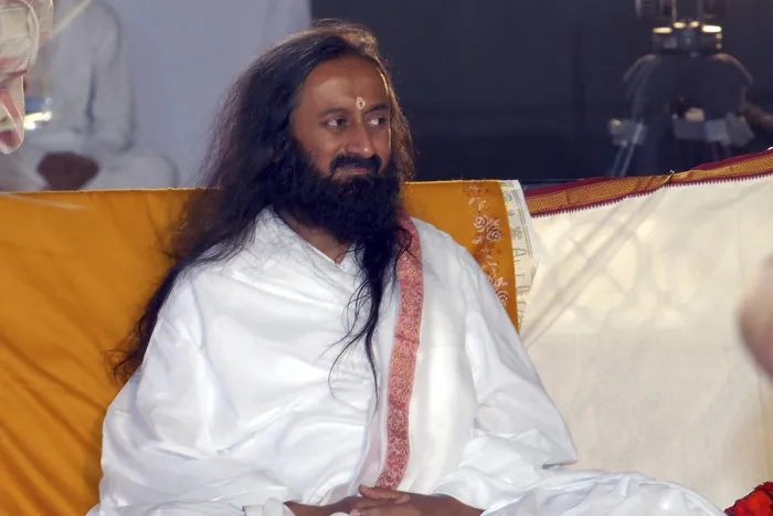 Framed Print : Gurudev Sri Sri Ravi Shankar at yoga camp