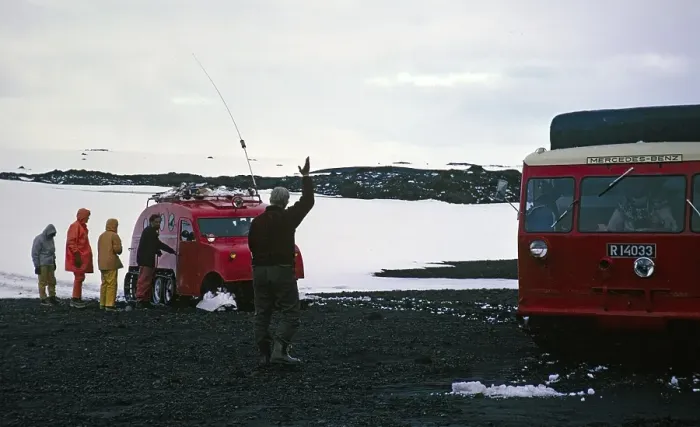 Framed Print : GUSI Bombardier B 12 snowmobile, Gudmundur Jonasson travel company Adventure Arctic Expedition to the frozen ice cap, Iceland, 1972, Europe