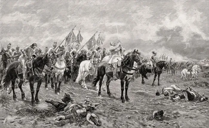Framed Print : Gustav Adolf's prayer before the Battle of Lutzen on November 16