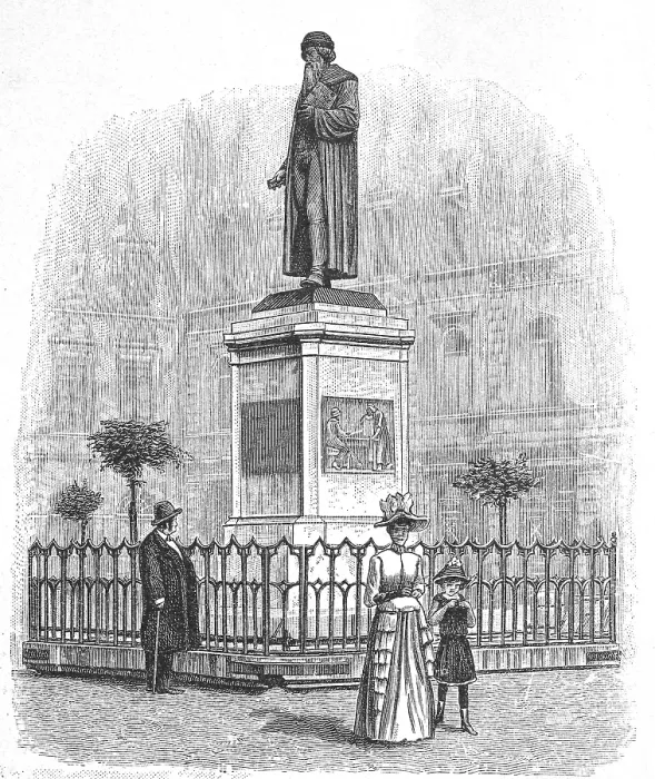 Framed Print : The Gutenberg monument in Mainz in 1890