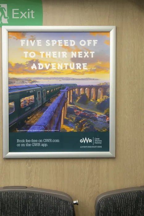 Framed Print : GWR train poster onboard Great Western Railway train