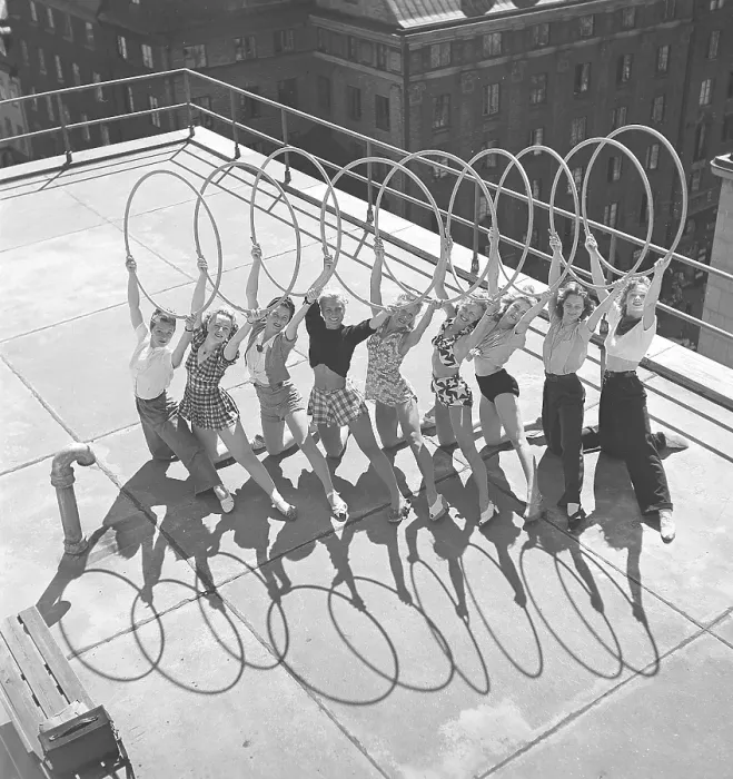Framed Print : Gymnastics in the 1940s