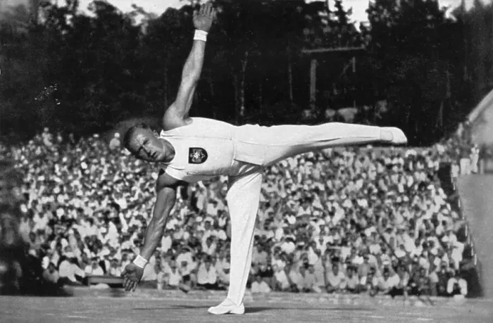 Framed Print : Gymnastics, Olympic Champion Alfred Schwarzmann (Germany) during a standing balance in the free exercises Framed Print : Gymnastics, Olympic Champion Alfred Schwarzmann (Germany) during a standing balance in the free exercises