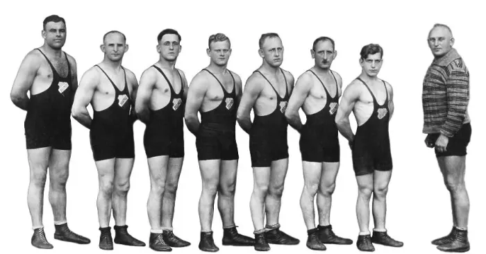 Framed Print : Gymnasts, historic photograph, around 1916