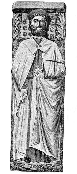 Framed Print : Habit of the Teutonic Knights, depicted on the tombstone of Landgrave Konrad of Thuringia