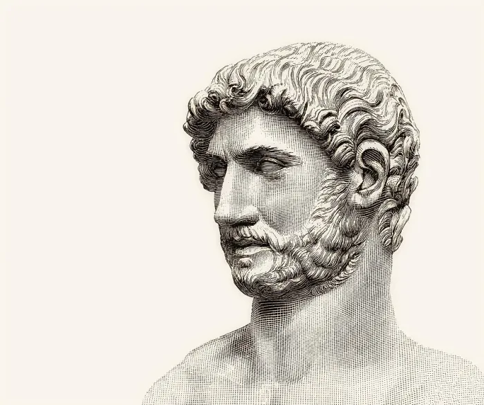 Framed Print : Hadrian or Publius Aelius Hadrianus Augustus, 76 - 138, Roman emperor, digitally edited
