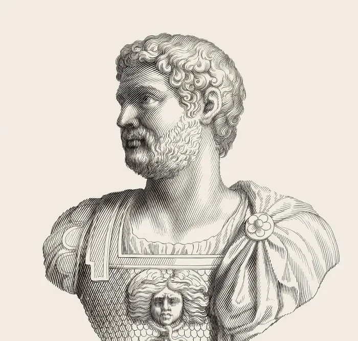Framed Print : Hadrian or Publius Aelius Hadrianus Augustus, 76 - 138, Roman emperor, digitally edited Framed Print : Hadrian or Publius Aelius Hadrianus Augustus, 76 - 138, Roman emperor, digitally edited