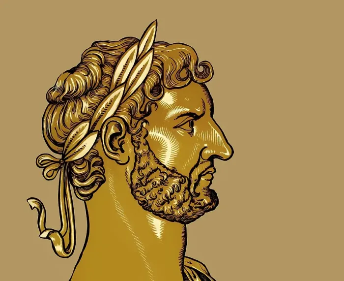 Framed Print : Hadrian or Publius Aelius Hadrianus Augustus, 76 - 138, Roman emperor, digitally edited