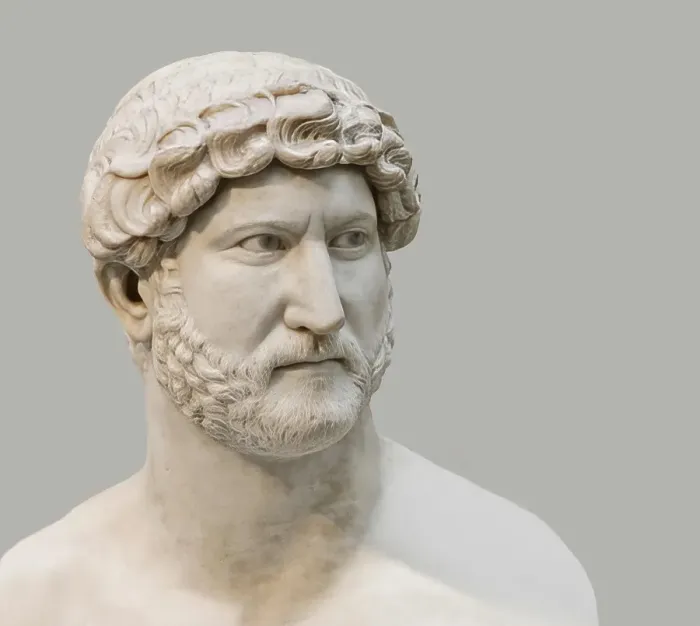 Framed Print : Hadrian or Publius Aelius Hadrianus Augustus, 76 - 138, Roman emperor, digitally edited