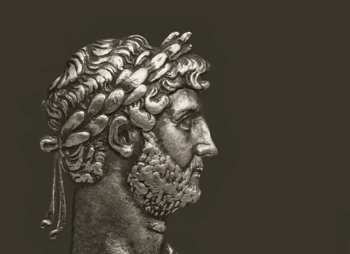 Framed Print : Hadrian or Publius Aelius Hadrianus Augustus, 76 - 138, Roman emperor, digitally edited