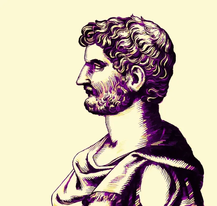 Framed Print : Hadrian or Publius Aelius Hadrianus Augustus, 76 - 138, Roman emperor, digitally edited