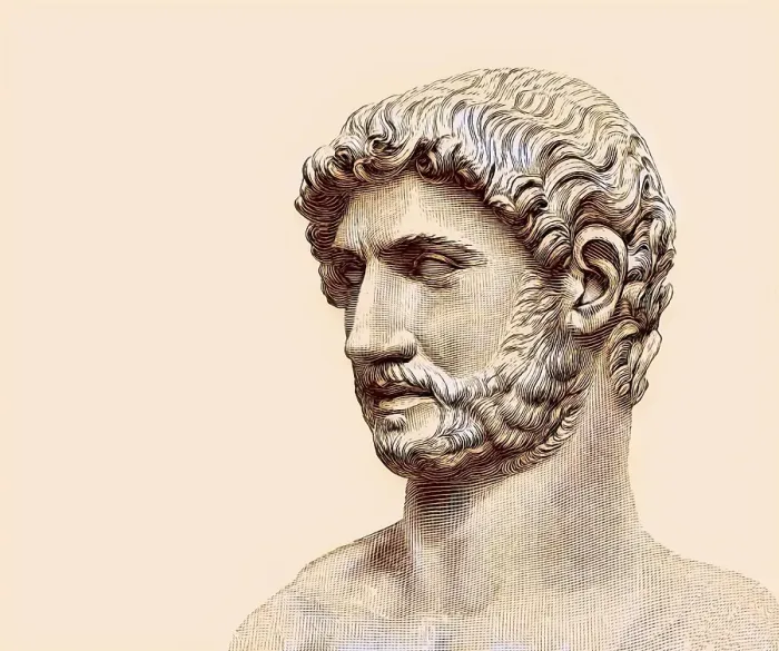 Framed Print : Hadrian or Publius Aelius Hadrianus Augustus, 76 - 138, Roman emperor, digitally edited