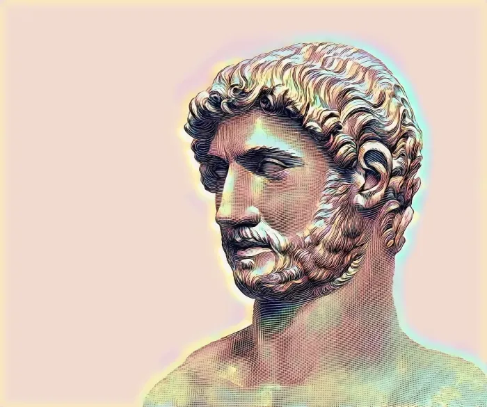 Framed Print : Hadrian or Publius Aelius Hadrianus Augustus, 76 - 138, Roman emperor, digitally edited
