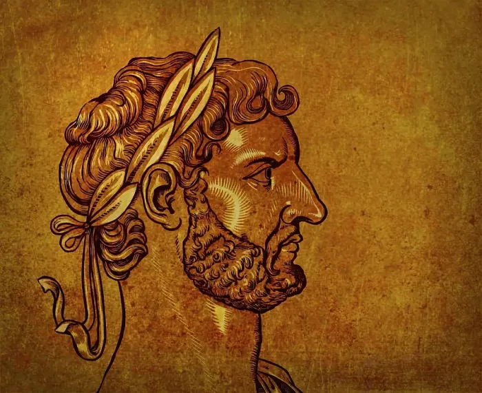 Framed Print : Hadrian or Publius Aelius Hadrianus Augustus, 76 - 138, Roman emperor, digitally edited