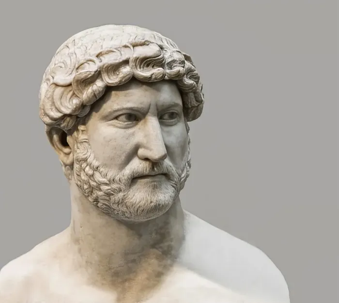 Framed Print : Hadrian or Publius Aelius Hadrianus Augustus, 76 - 138, Roman emperor, digitally edited