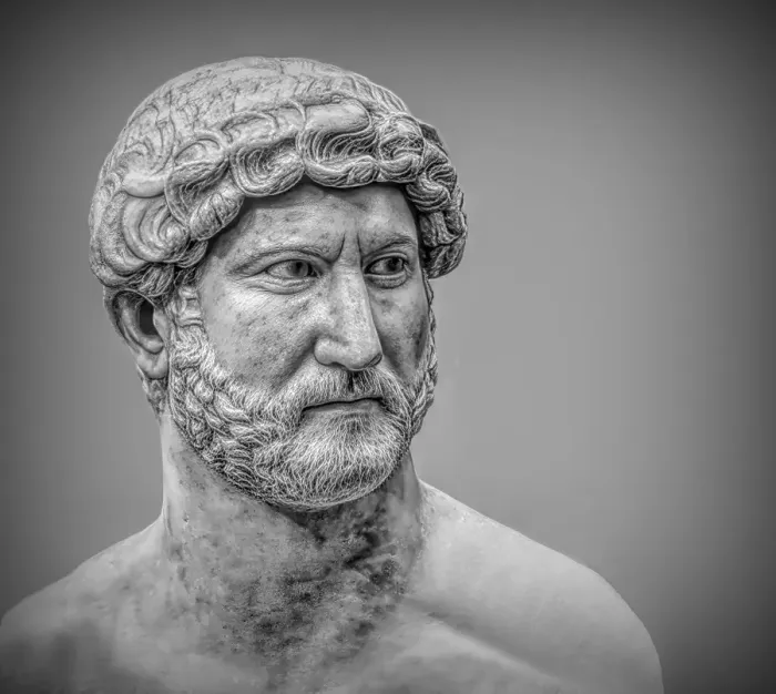 Framed Print : Hadrian or Publius Aelius Hadrianus Augustus, 76 - 138, Roman emperor, digitally edited