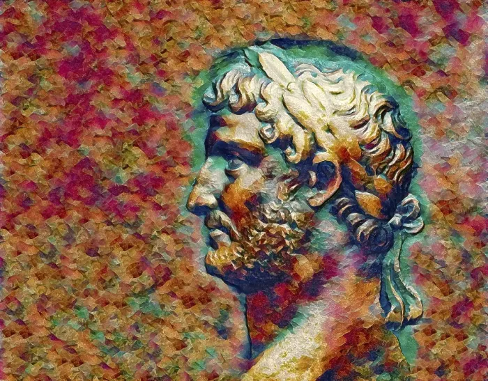 Framed Print : Hadrian or Publius Aelius Hadrianus Augustus, 76 - 138, Roman emperor, digitally edited
